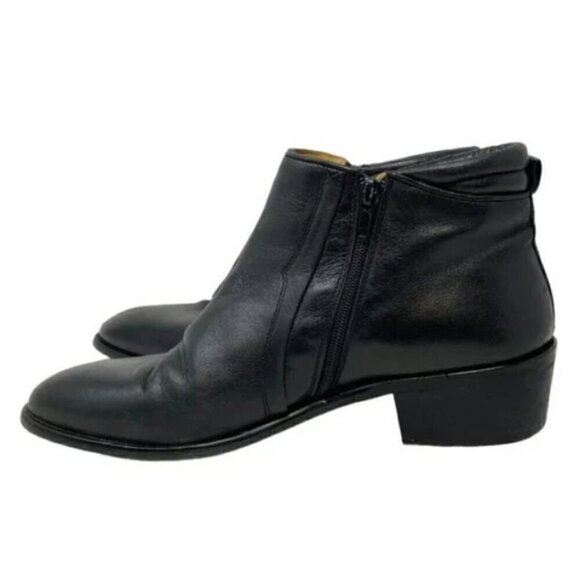 Mario Calugi Black Calf Leather Zip Ankle Boots - Size 7.5 - Picture 4 of 8